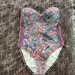 La Blanca NWT Paisley Strapless Swimsuit size 12
